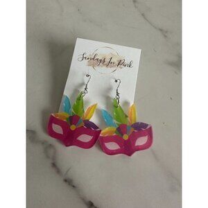 MARDI GRAS New Orleans Mask Drop Earrings NEW